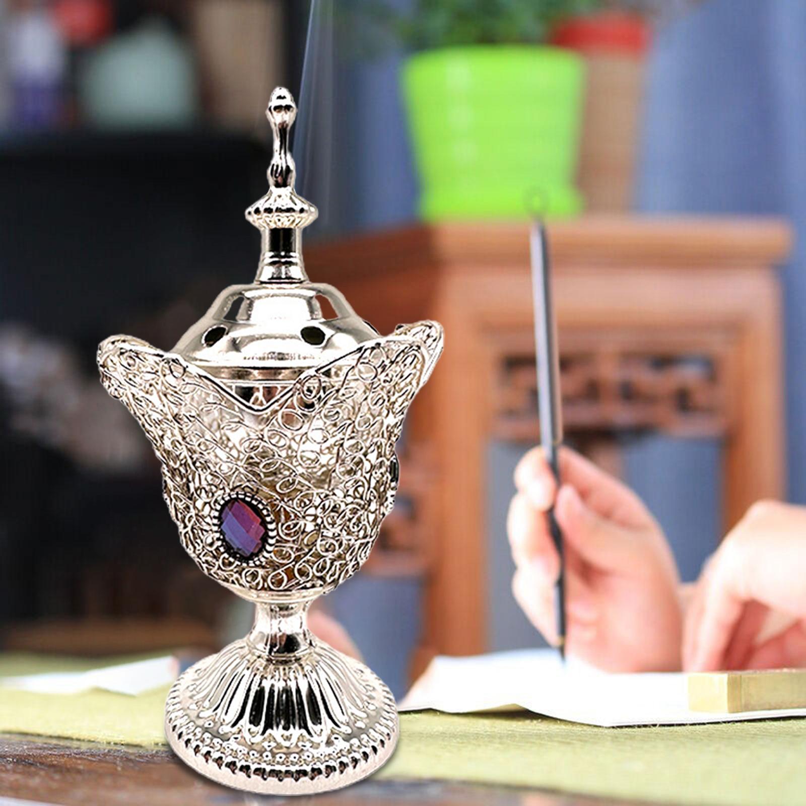 Incense Holder Furnishings Incense Diffuser Censer for Home Desktop Gift Argent