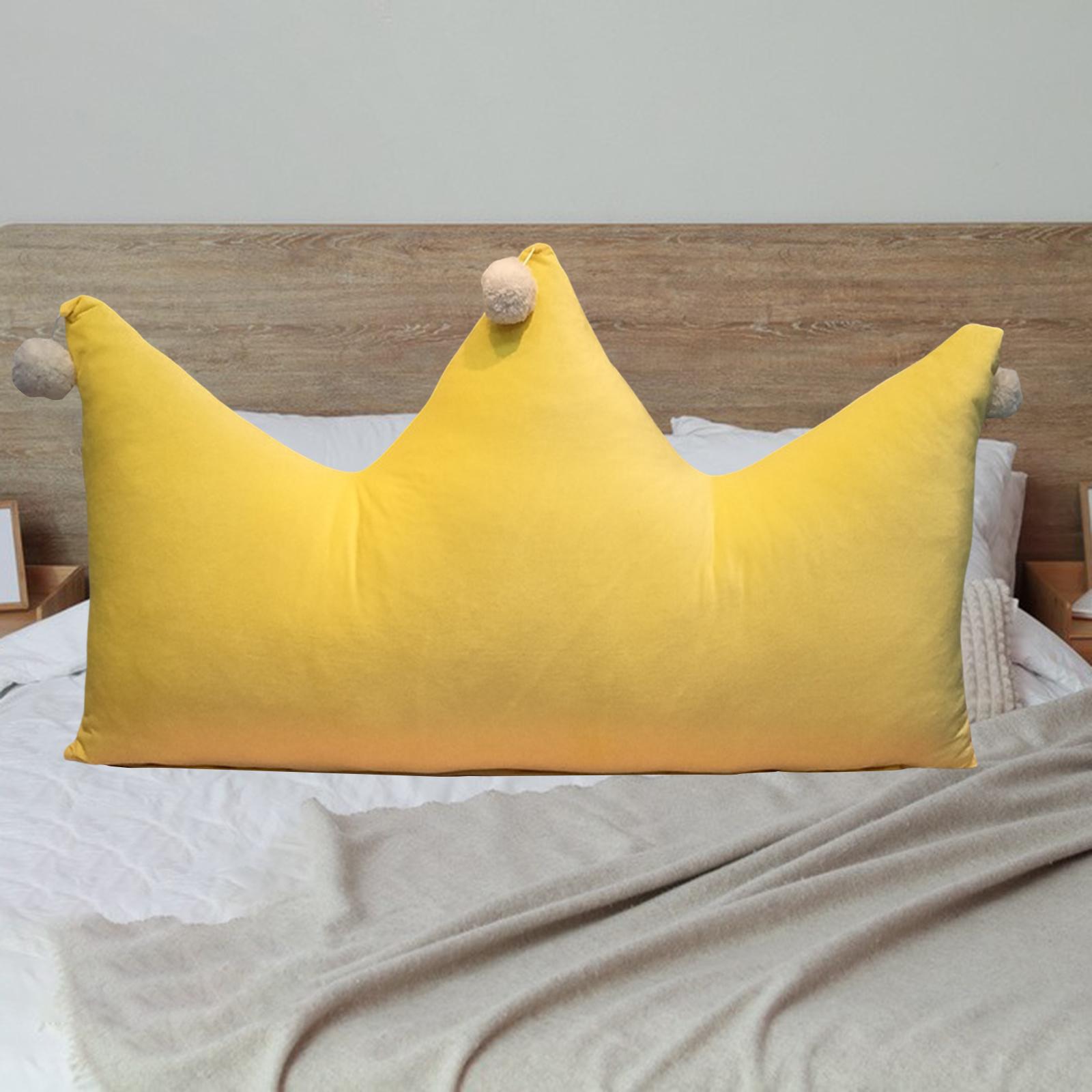 Crown Beds Throw Pillows Office PP Cotton Filled for Bedroom Rest Kids Room Light Yellow