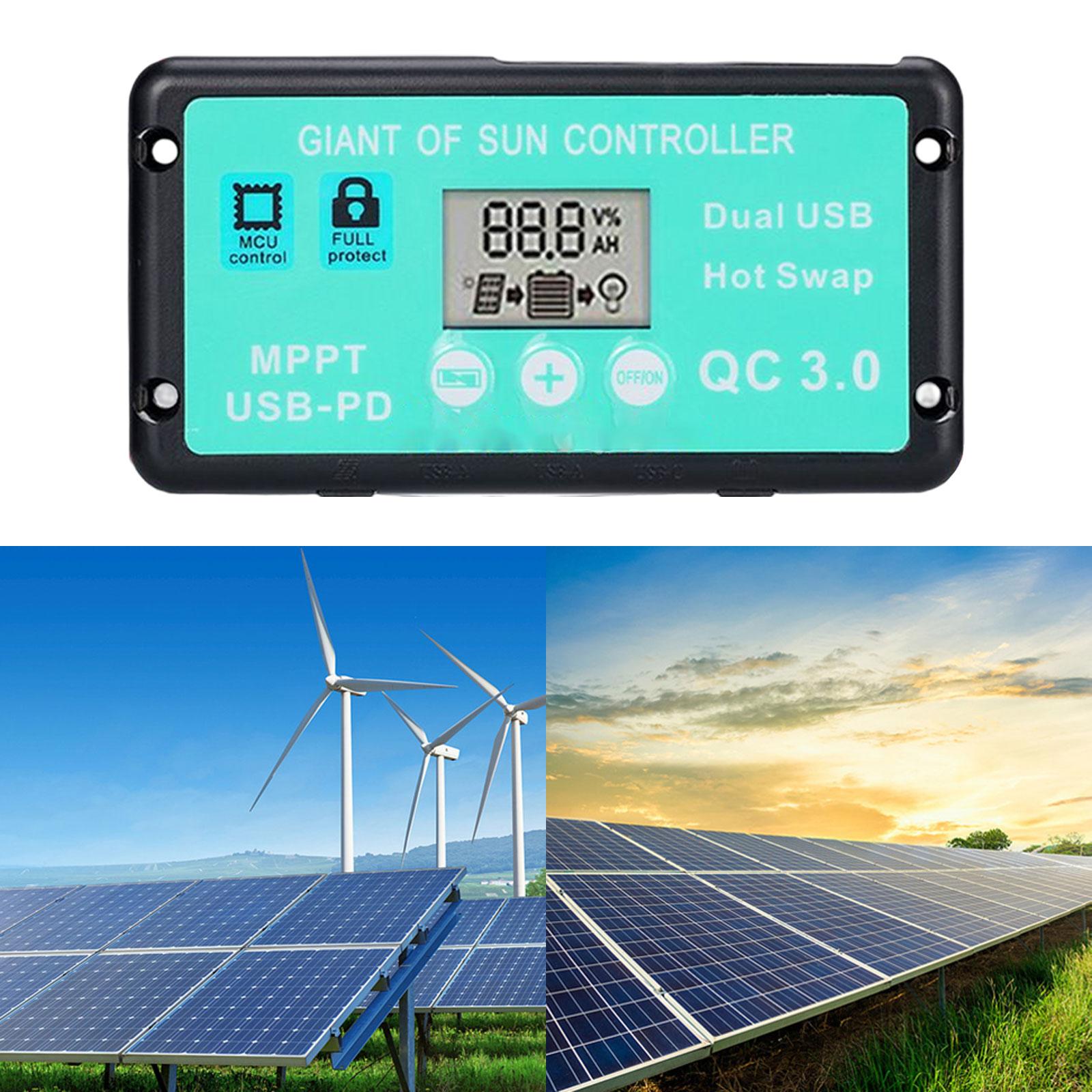 PWM Solar Charge Controller Camping Outdoor Activities with LCD Display