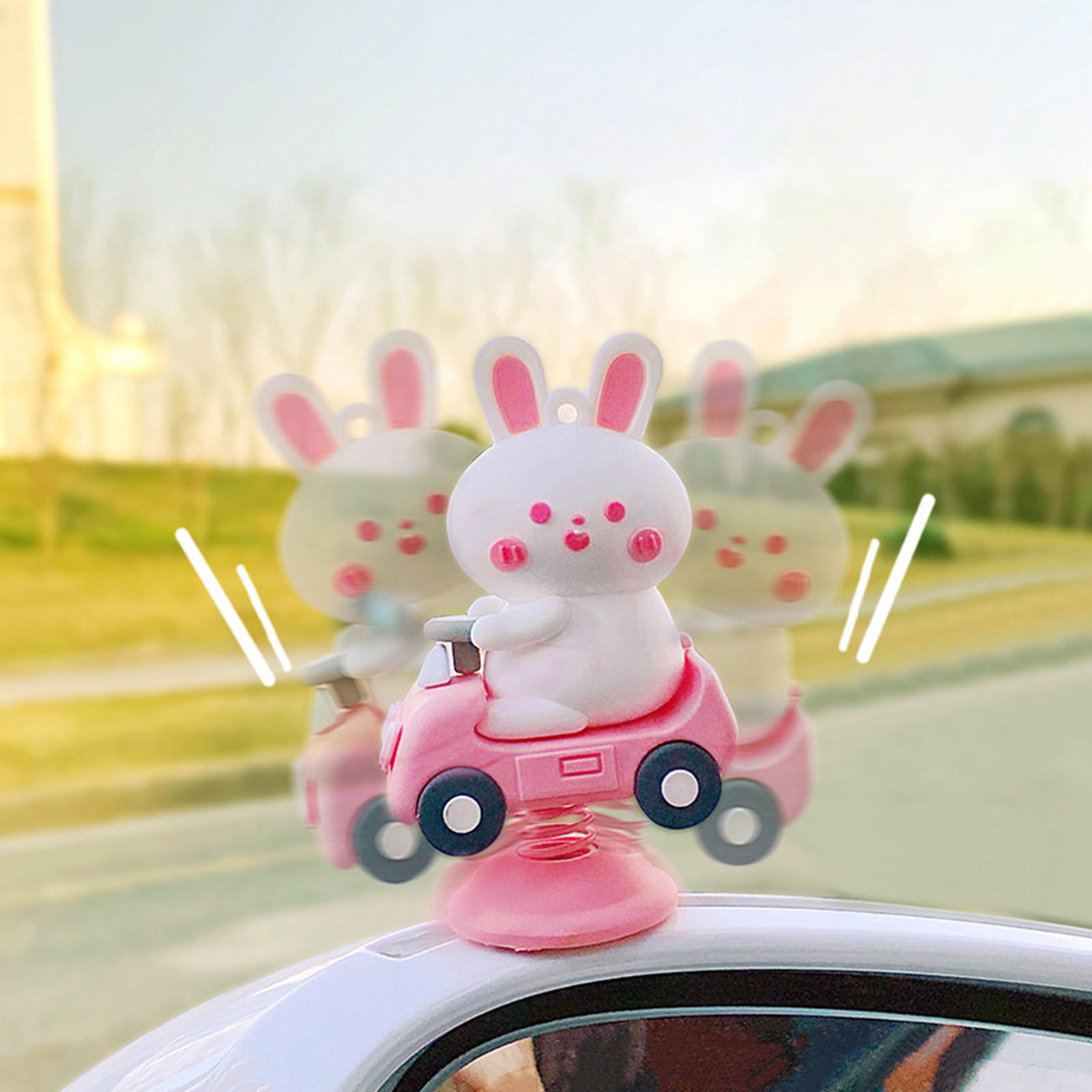 Car Dashboard Spring Shaking Doll Toy Creative for Car Dashboard Table Decor Rabbit