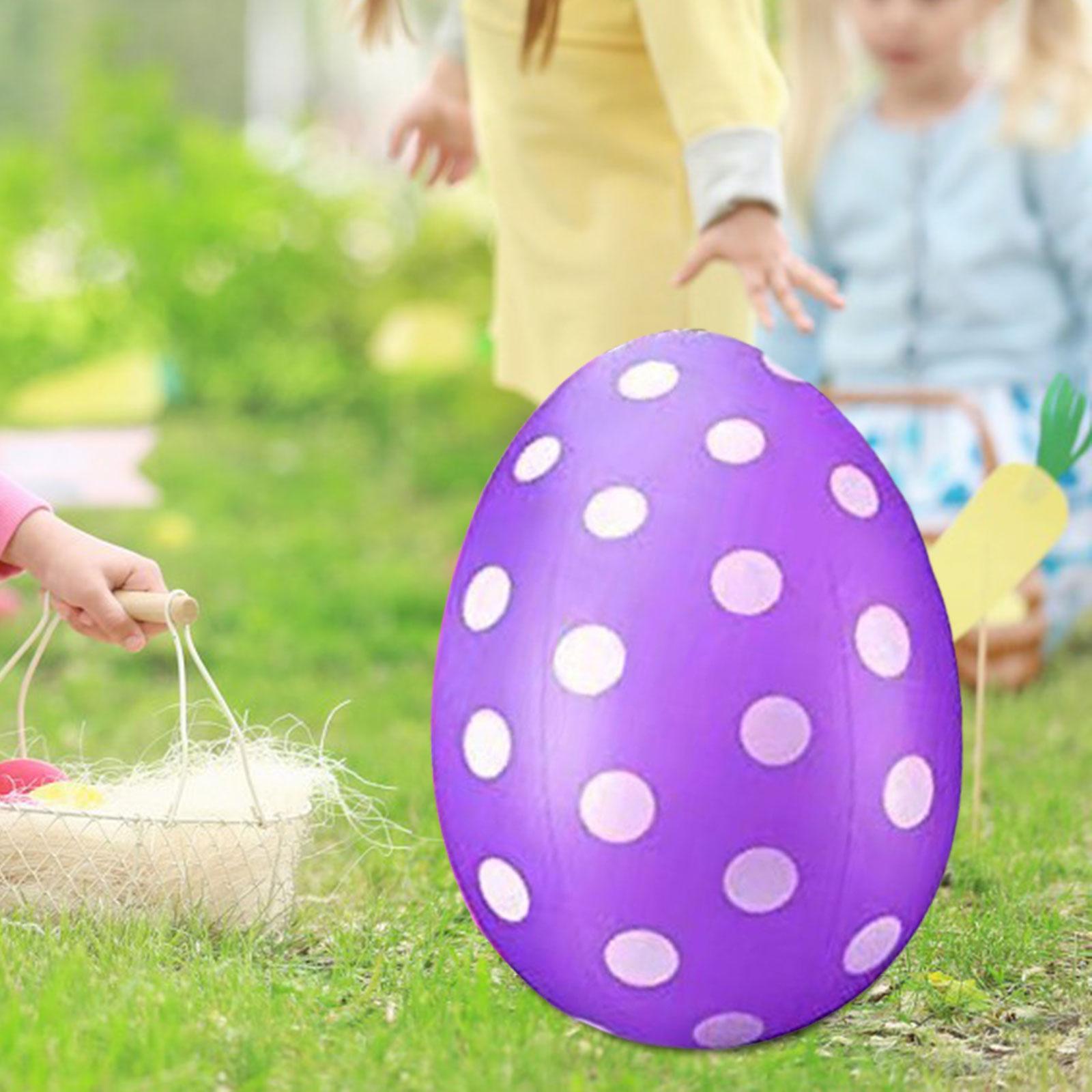 Easter Inflatable Egg Balloons Ornaments for Flowerbed Holiday Door Violet