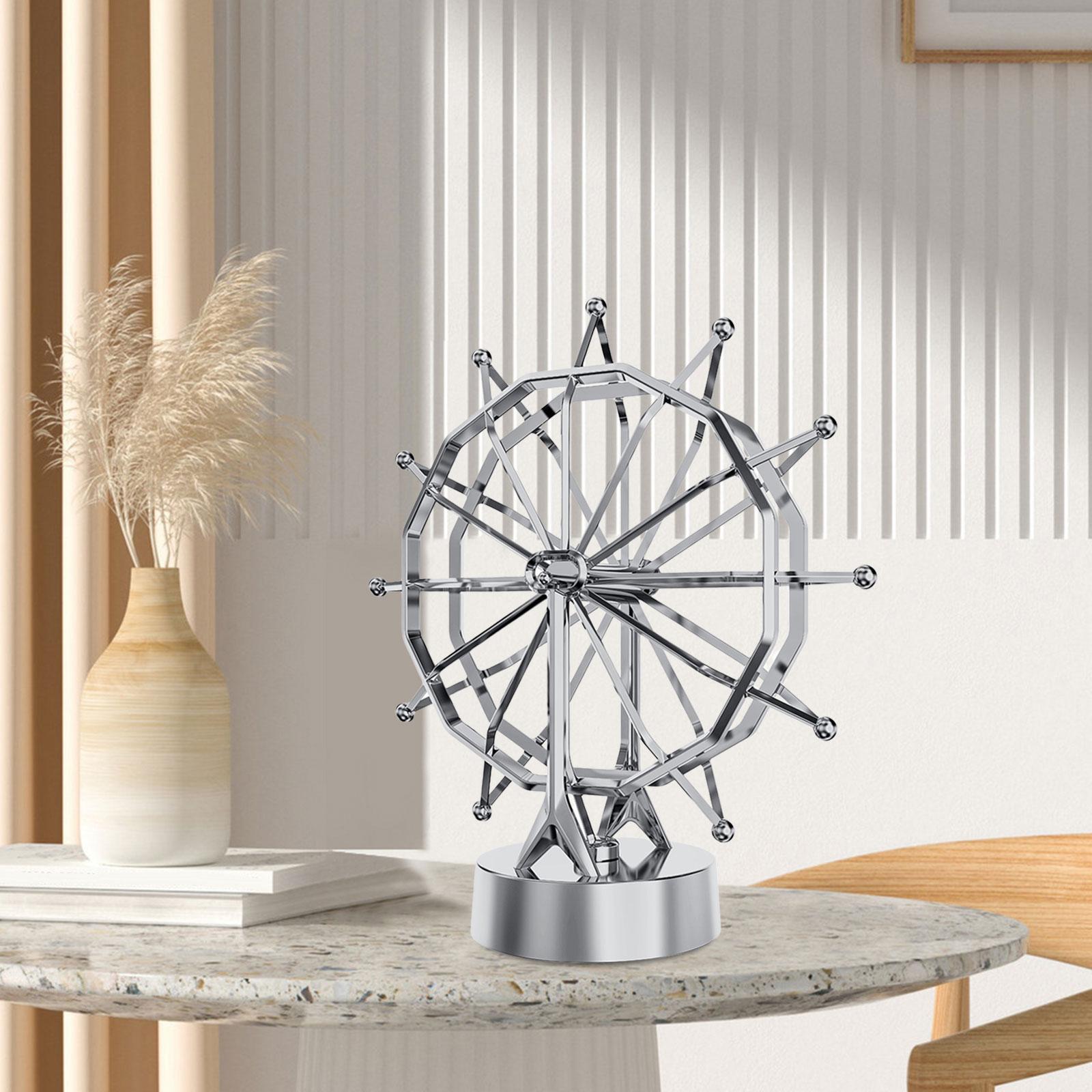 Ferris Wheel Perpetual Motion Model Home Decoration Gift Rotatable Desktop Argent 