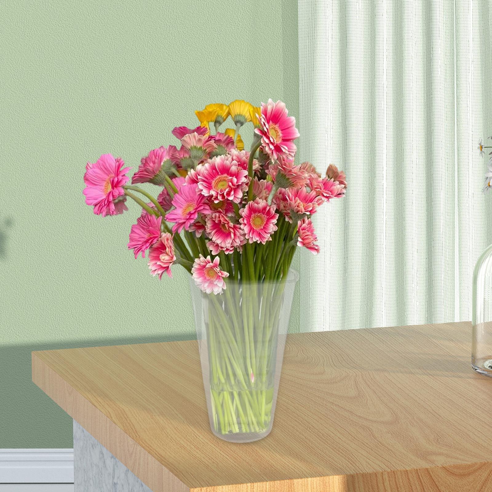 Acrylic Flower Vase Aesthetic Book Shaped for Flower Shop Bookshelf Office Round