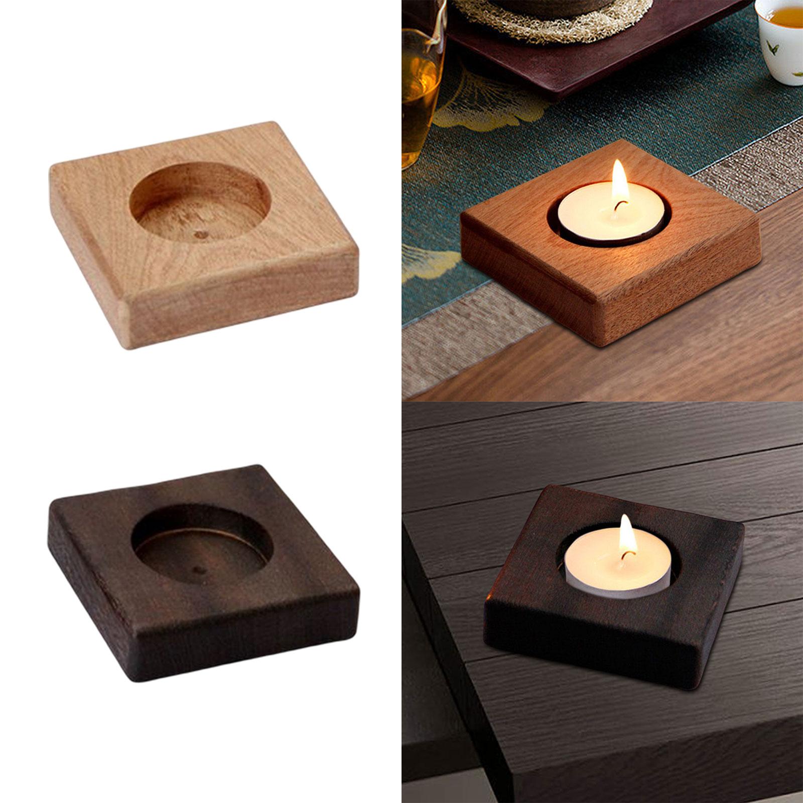 Wooden Candle Holder Tealight Holders Votive Candle Holders for Holiday Brown