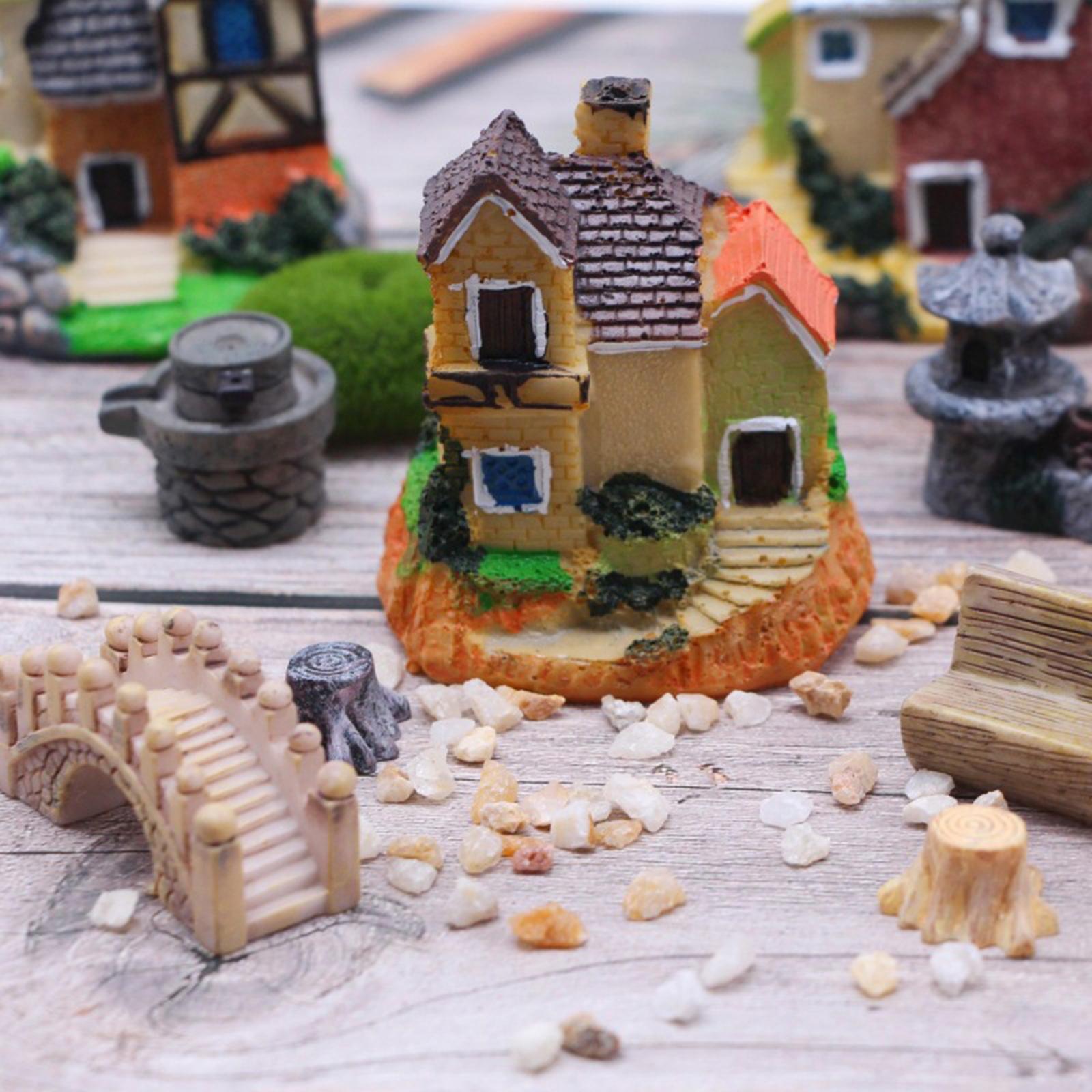 Mini Fairy Garden House Micro Landscape Miniature House Decor for Patio