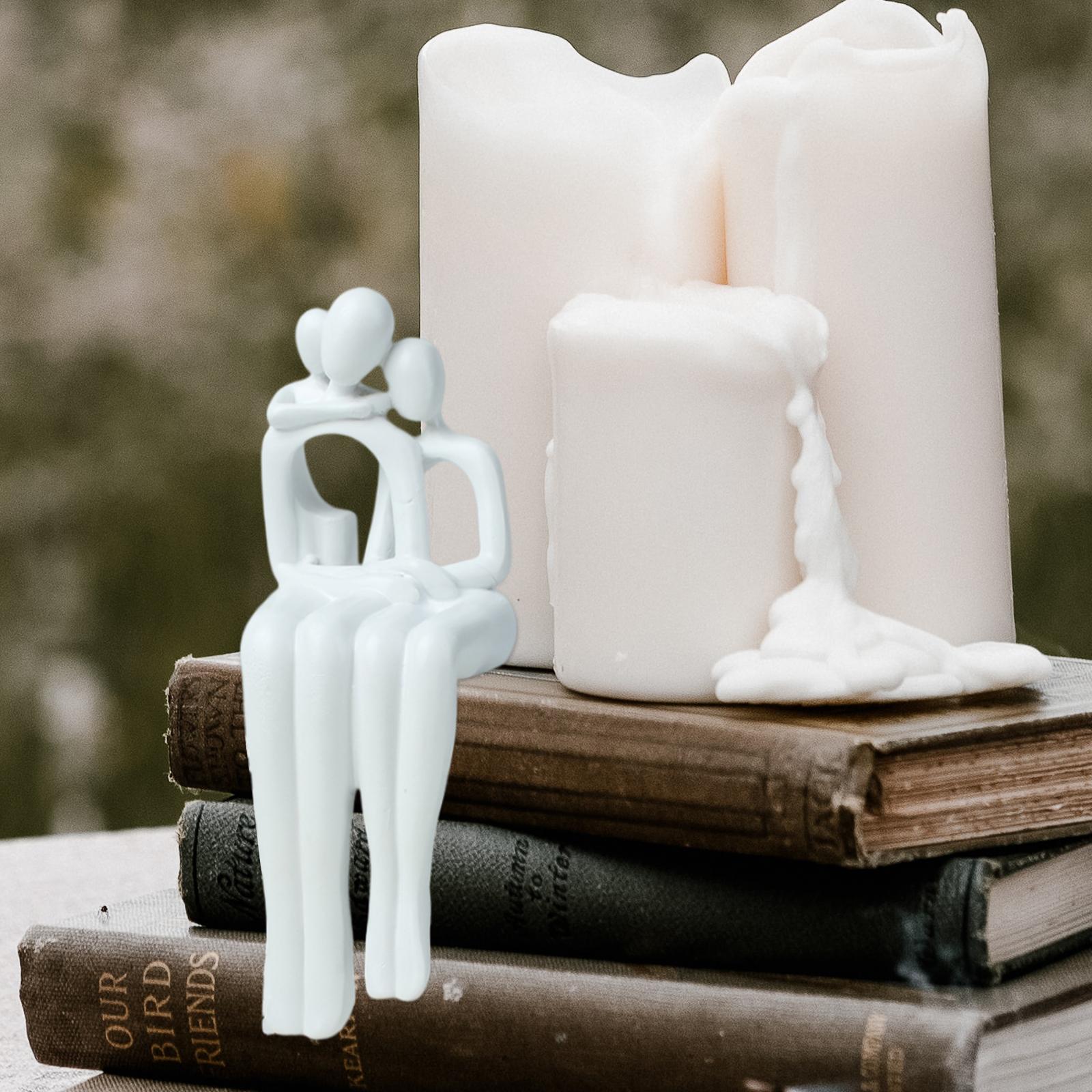 Abstract Family Figurine Family Sculpture Abstract Statue for Bar Decoration Style D 9.5x9.5x22cm