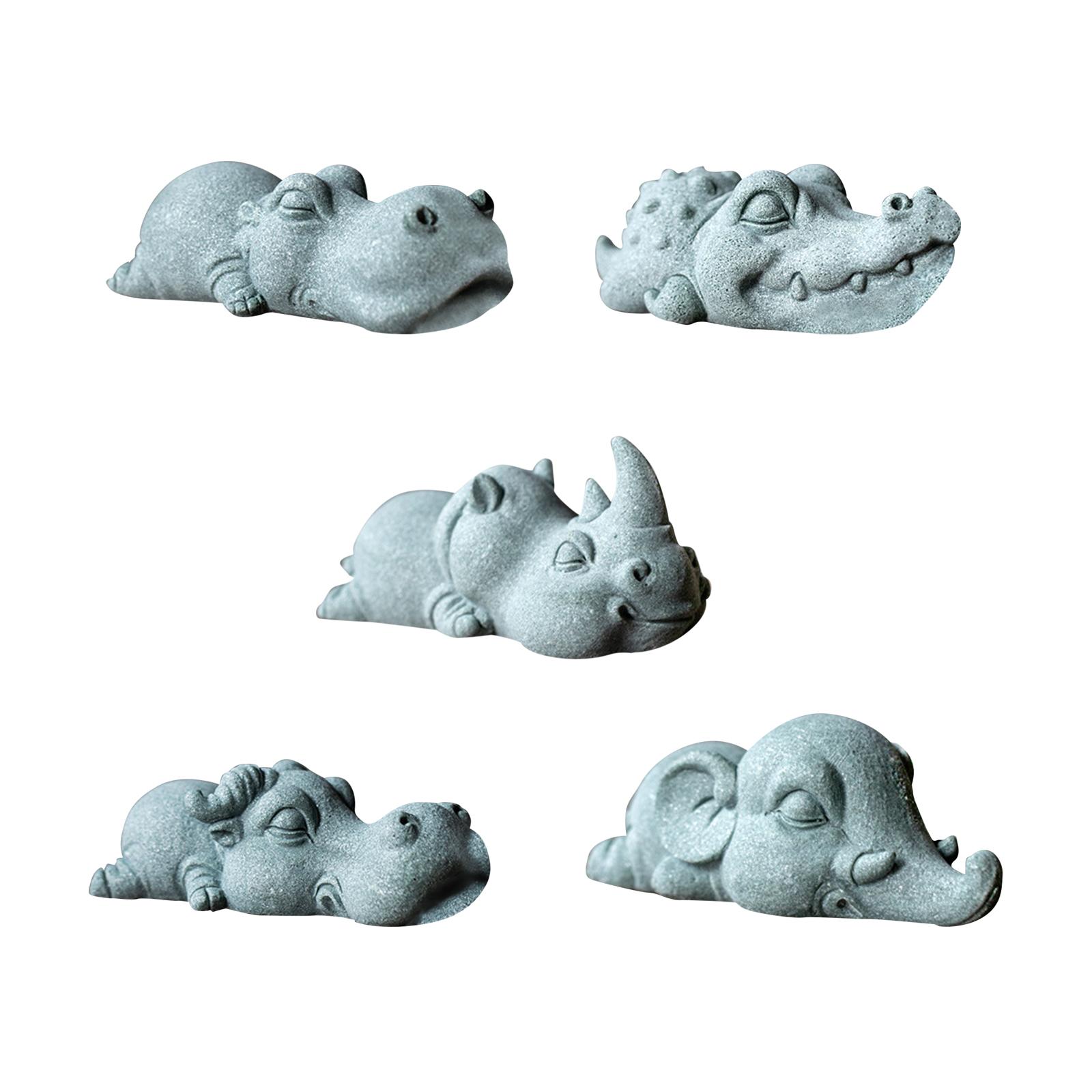 Green Sandstone Animal Mini Tea Pet Figurine Decoration Souvenir Hippopotamus