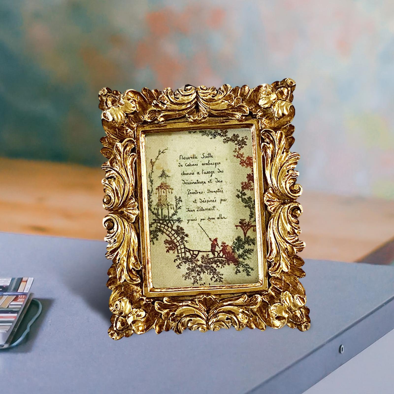 Photo Frame with Stand and Hook Classic Floral Embossed Frames Picture Frame