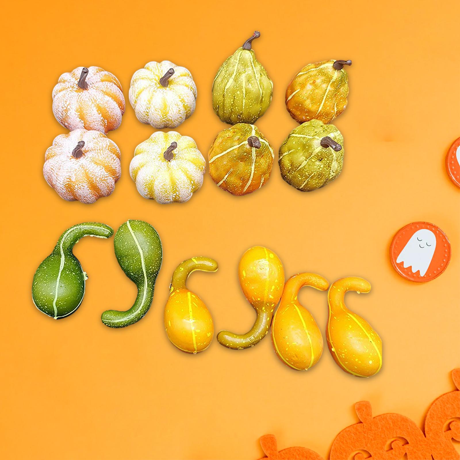 Artificial Harvest Pumpkins Halloween Vegetable Model Durable Assorted Color Style E