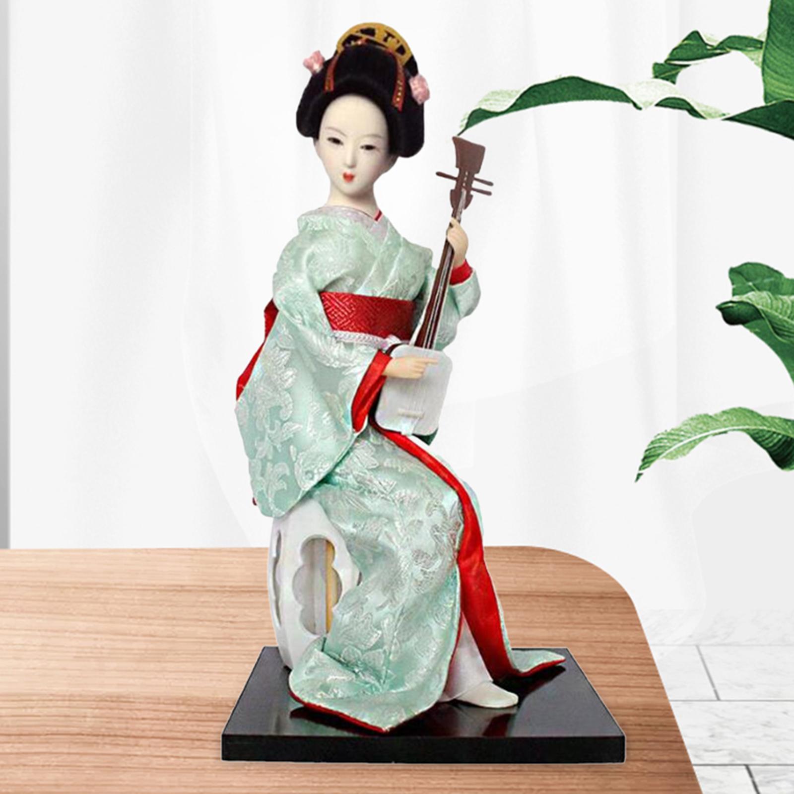 12in Japanese Geisha Handicraft Kimono Dolls Shelf Decor