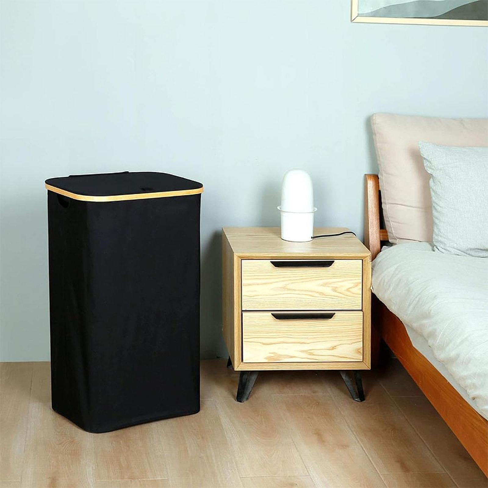 Dirty Clothes Storage Basket Bin Organizer Hotel Organization Laundry Hamper Black