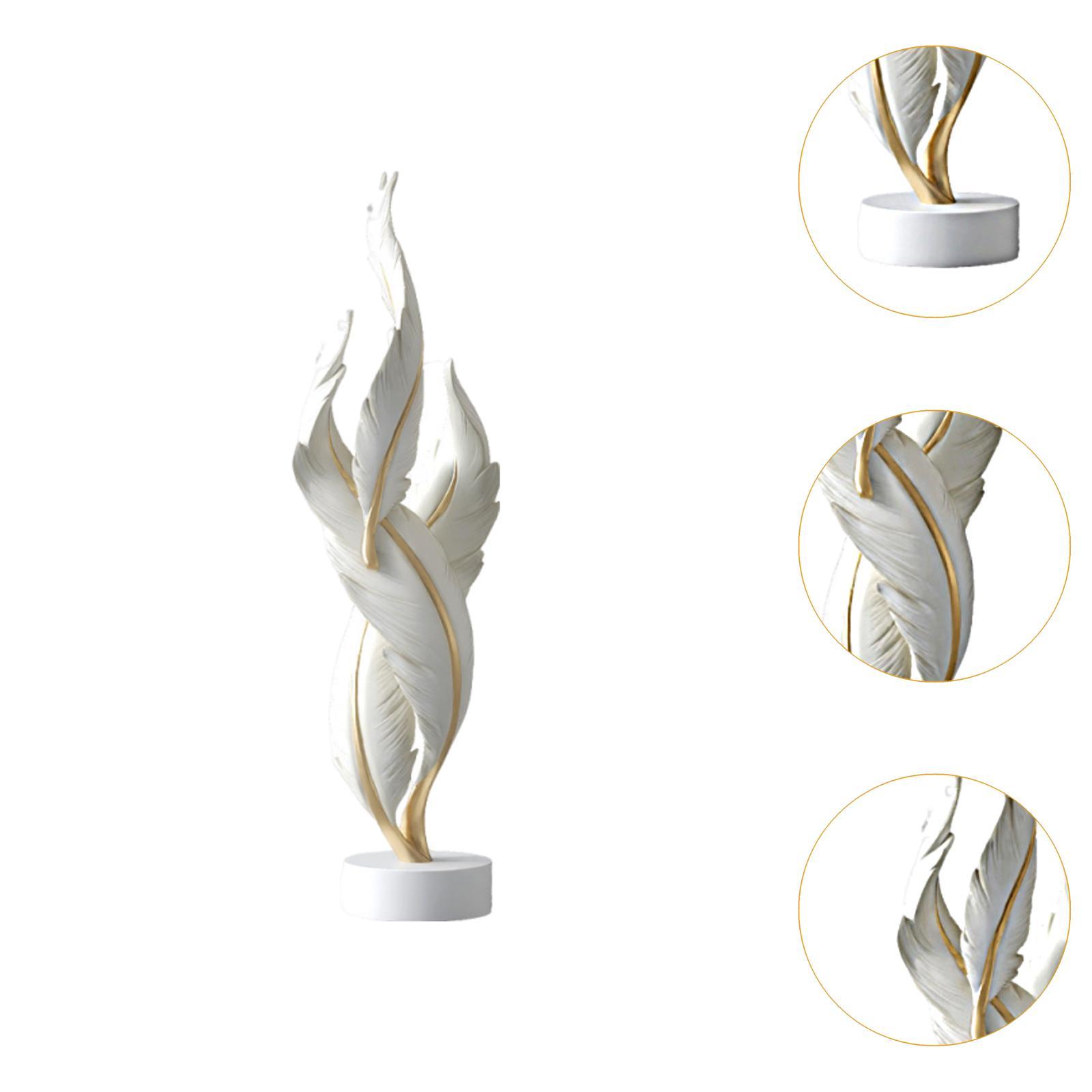 Feather Sculpture Collection Creative Modern Statue for Bedroom Shelf Office