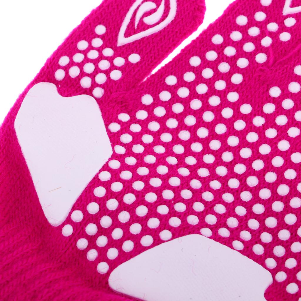 Girls Women Kids Ice Skating Gloves Magic Stretch Glove Fushia Flower   M