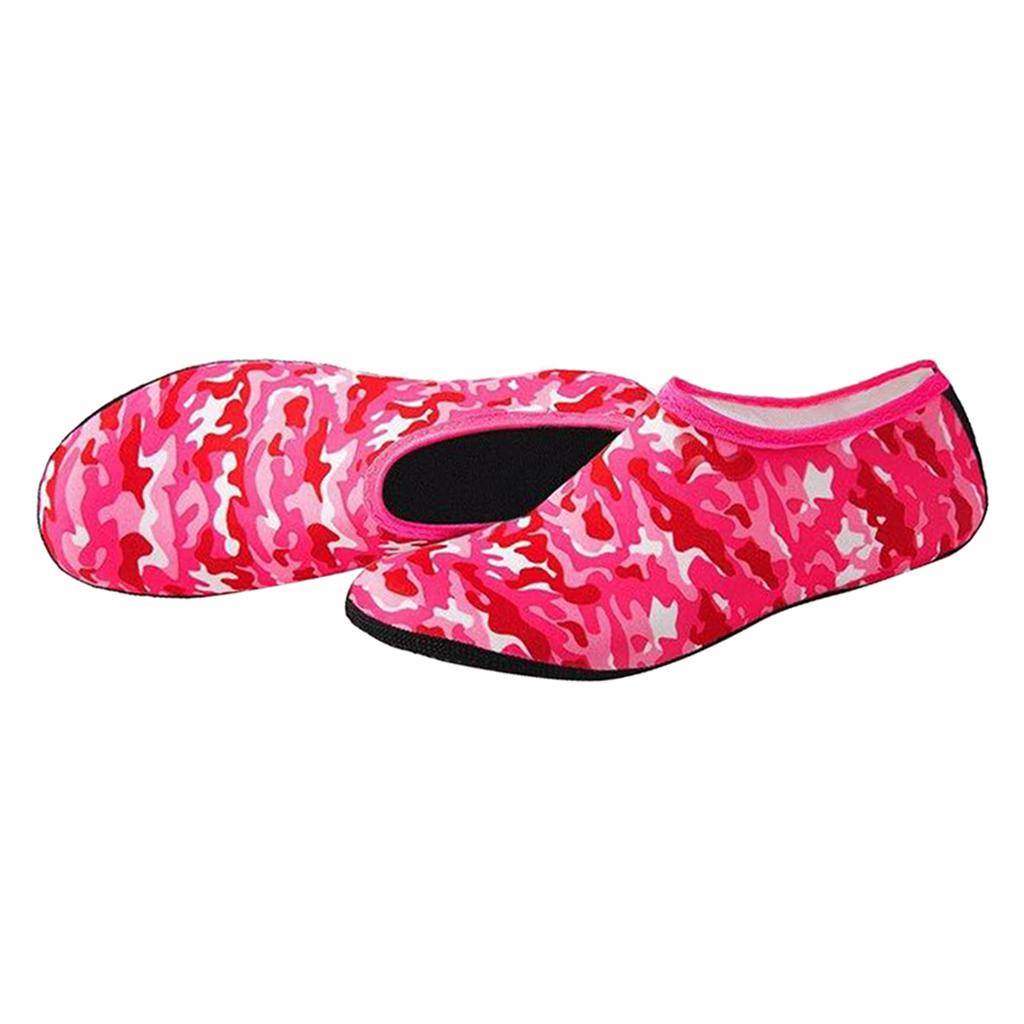 Soft Water Shoes Stretchy Aqua Socks Yoga Swim Shoe Dive Sock Camo Red S