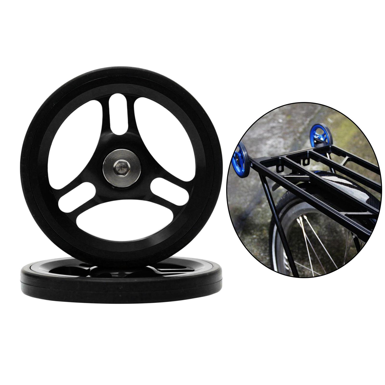 Folding Bike Easy Wheel EZ Wheels for Brompton Traveling Rack Black