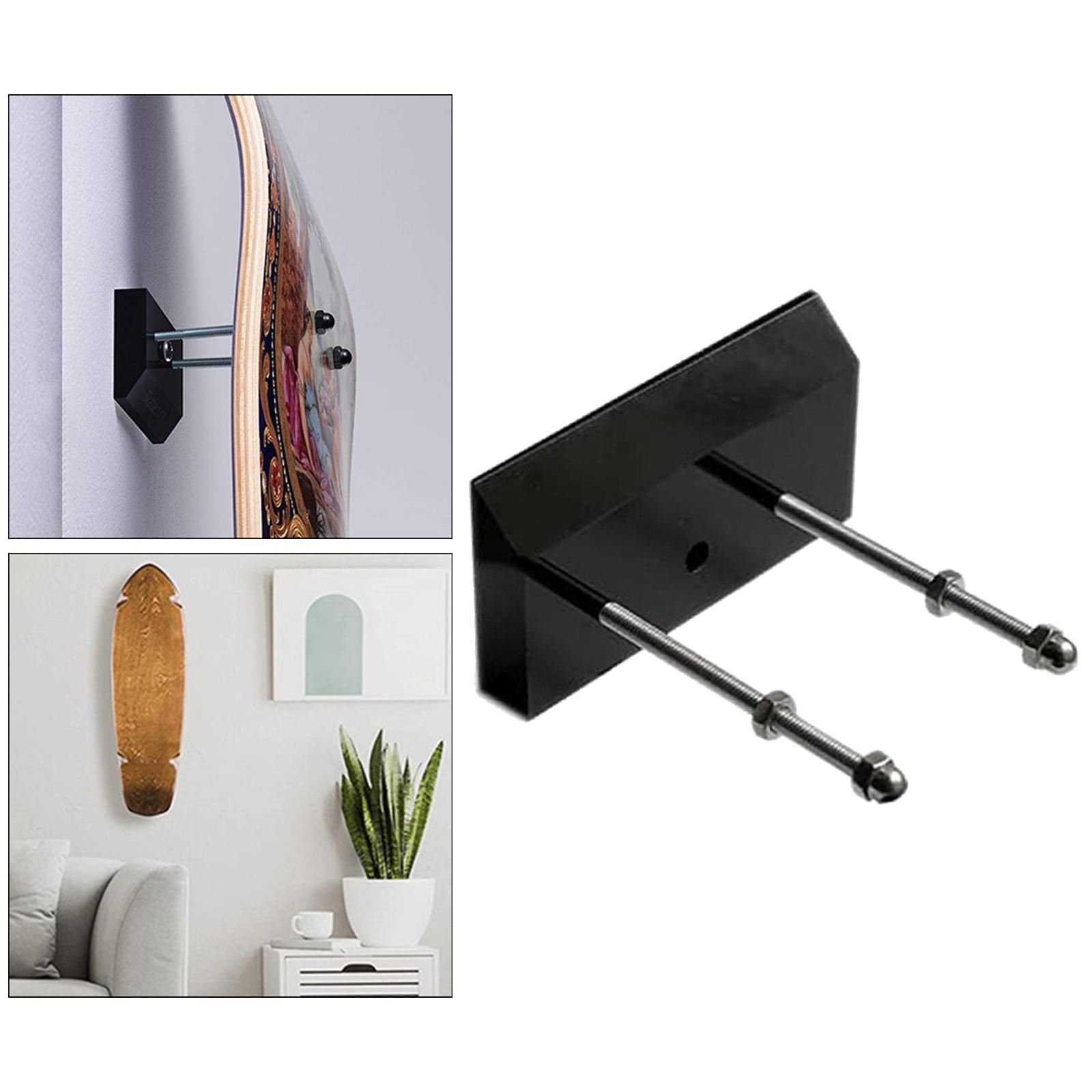 Skateboard Wall Mount Hanging Longboard Display Garage Rack Holder Black