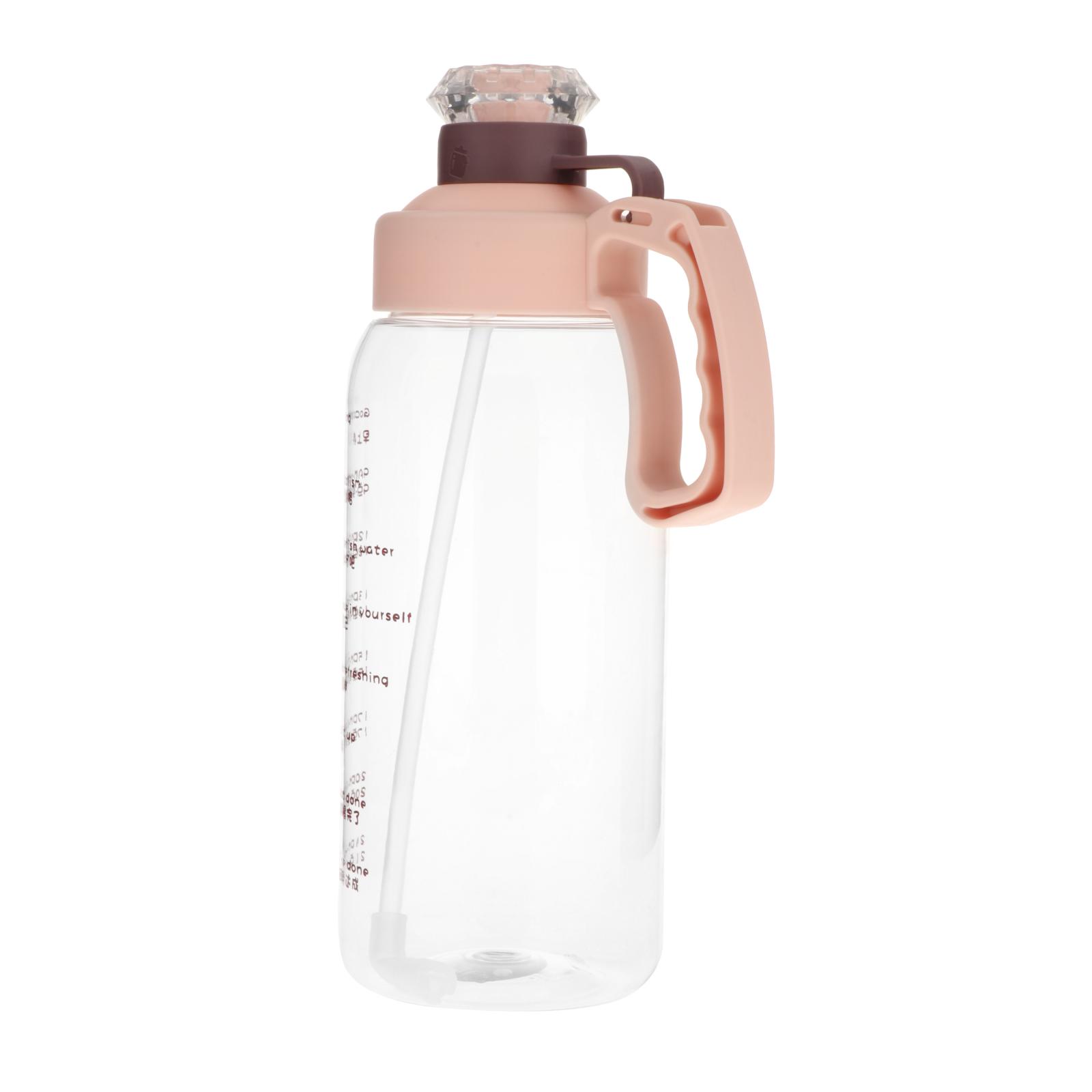 Fitness Sports Water Bottle Portable for Office Transparent Pink