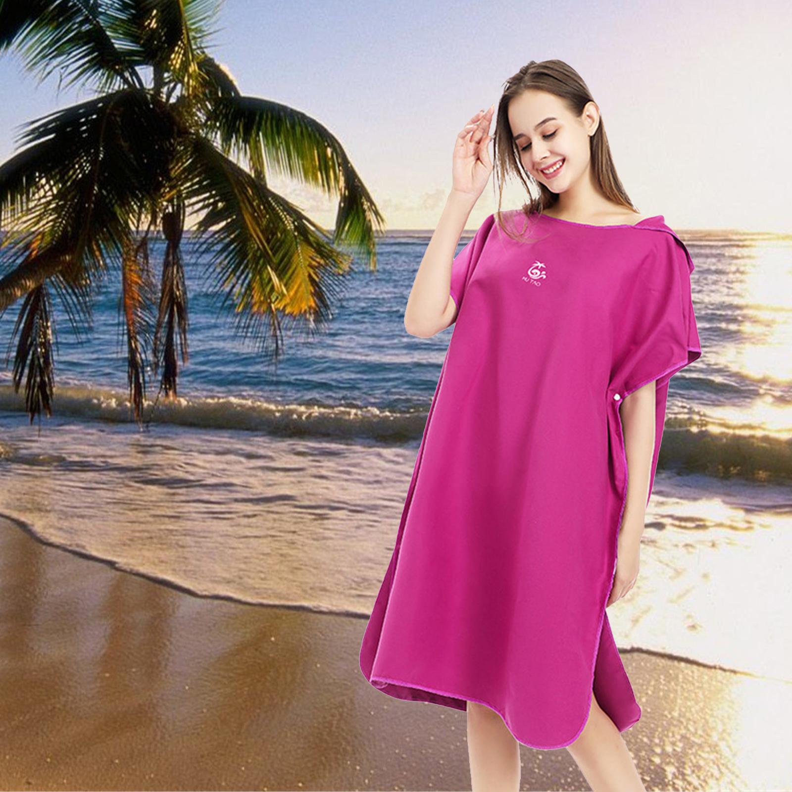 Microfiber Surf Poncho Changing Robe Wetsuit Soft for Swim Plum Purple