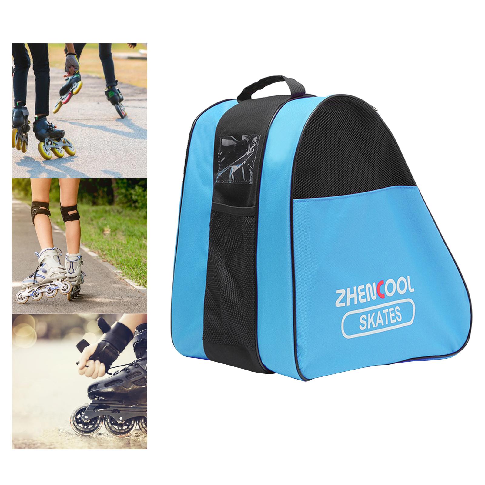 Skating Shoes Bag Handbag Breathable 3 Layers Inline Skate Carry Bag Case Blue Half Mesh