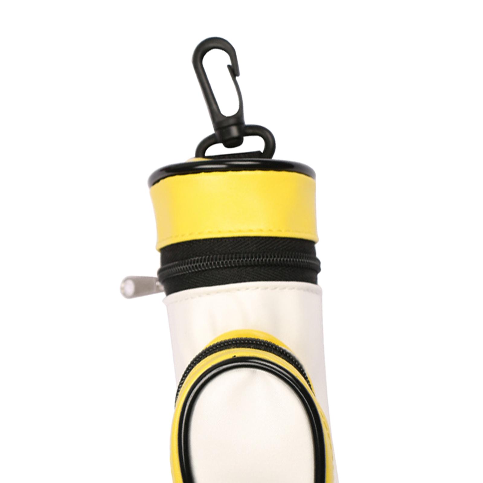 Golf Ball Carry Bag Water Resistant with Hook Golf Accessories Yellow White