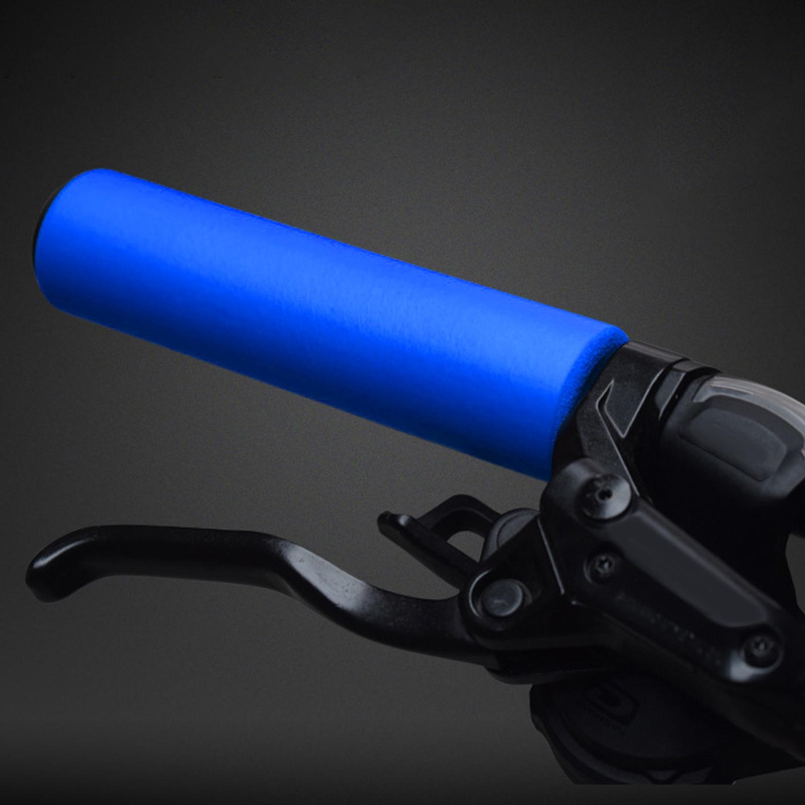 MTB Bicycle Handle Grips High Density Foam Silicone Shock Absorption Blue