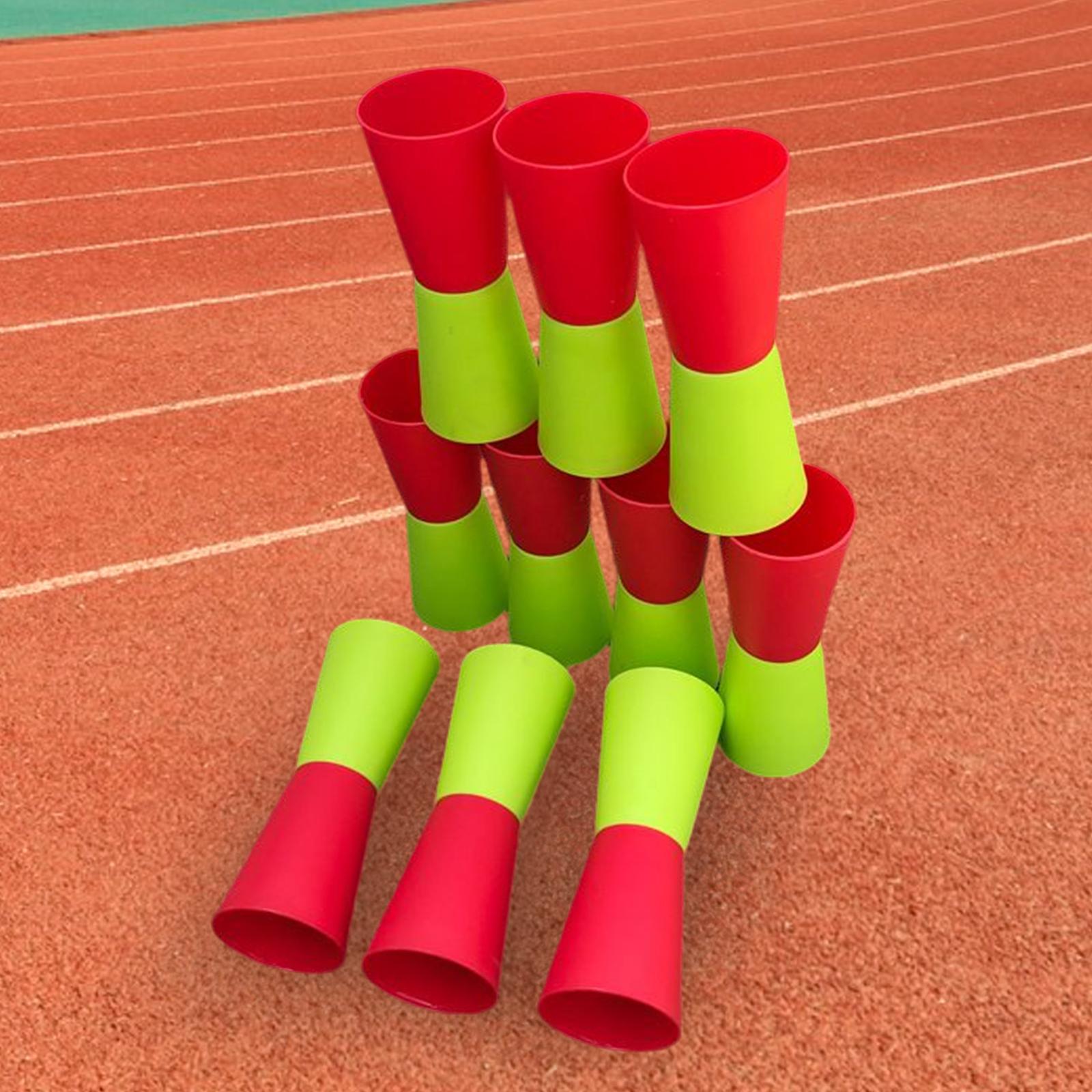 10Pcs Flip Cups Agility Training Running for Basketball Indoor Red Green
