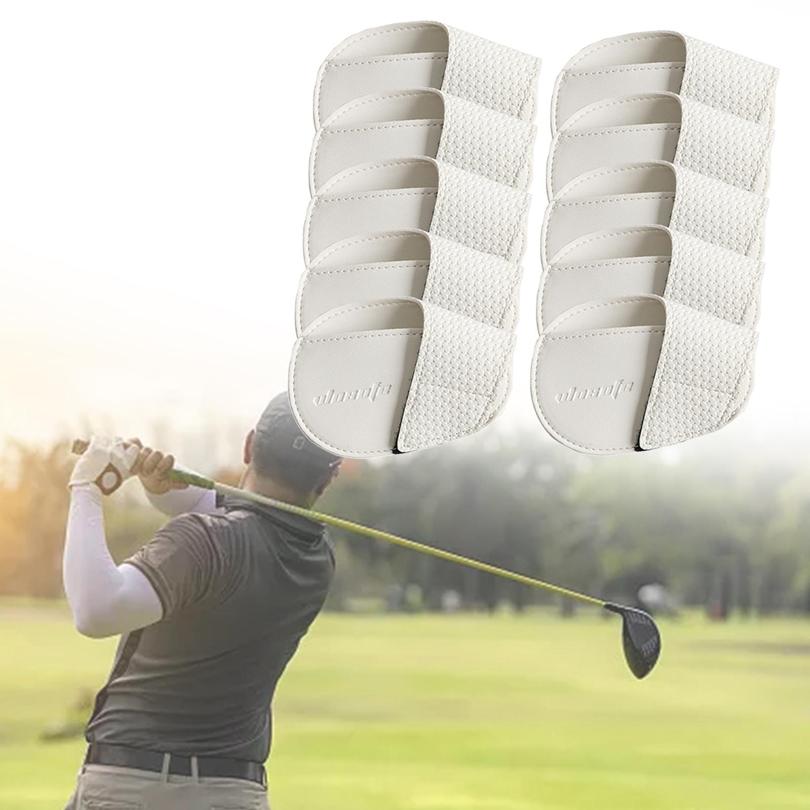 Golf Head Covers PU Portable Protector for Athlete Travel Golf Training White Large