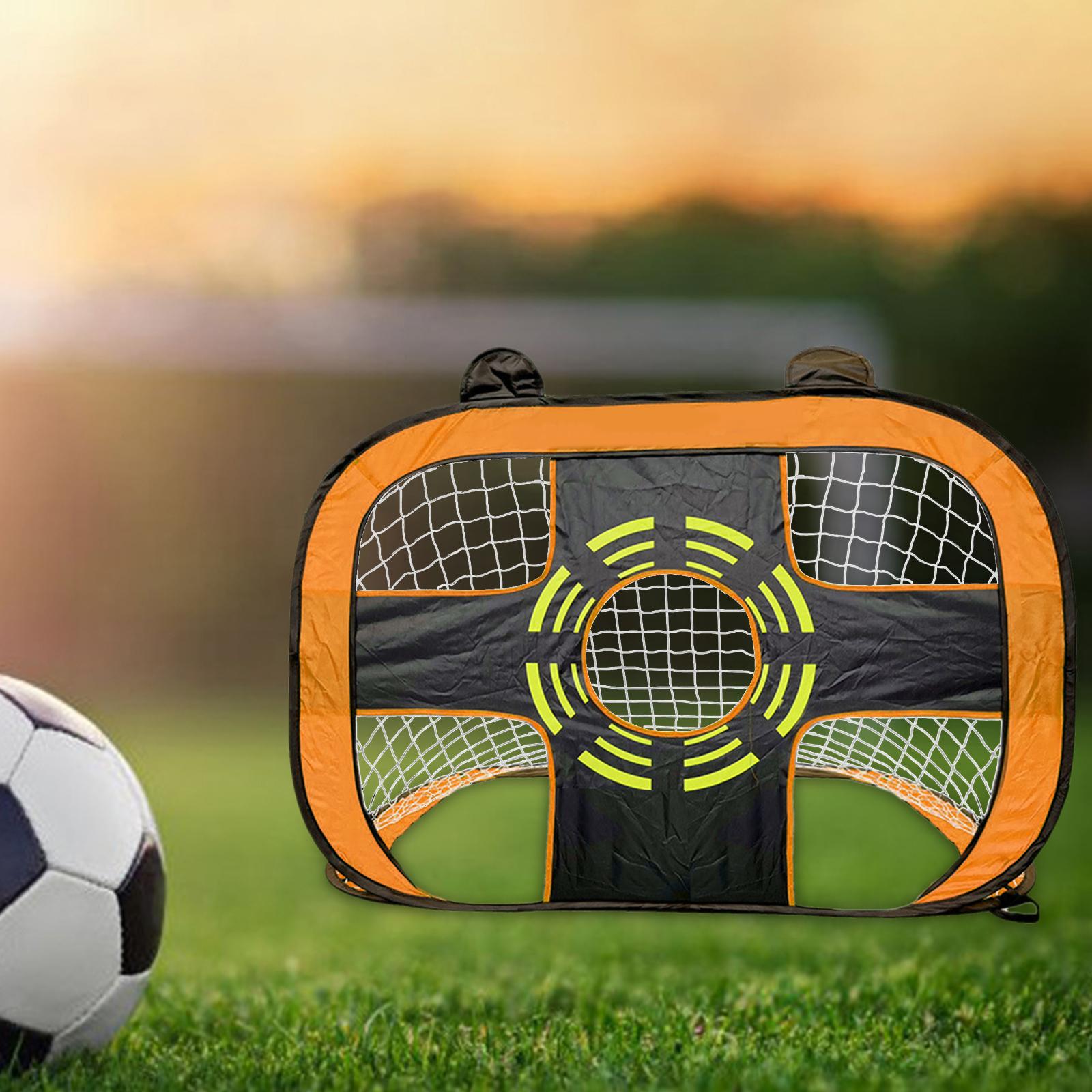 Children Football Goal Post Pop up for Backyard Fun Summer Playing Sports orange