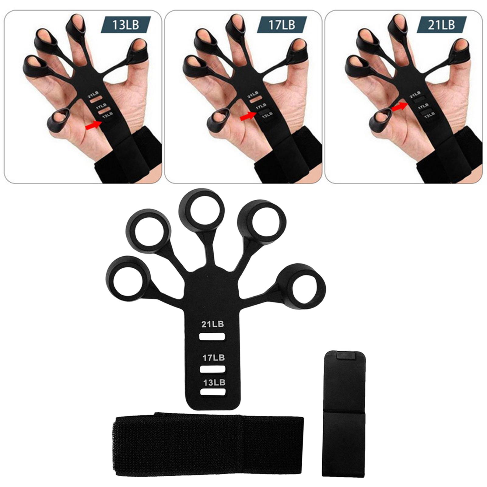 Finger Exerciser Stretcher Women Men Exercise Trainer Hand Grip Strengthener Black