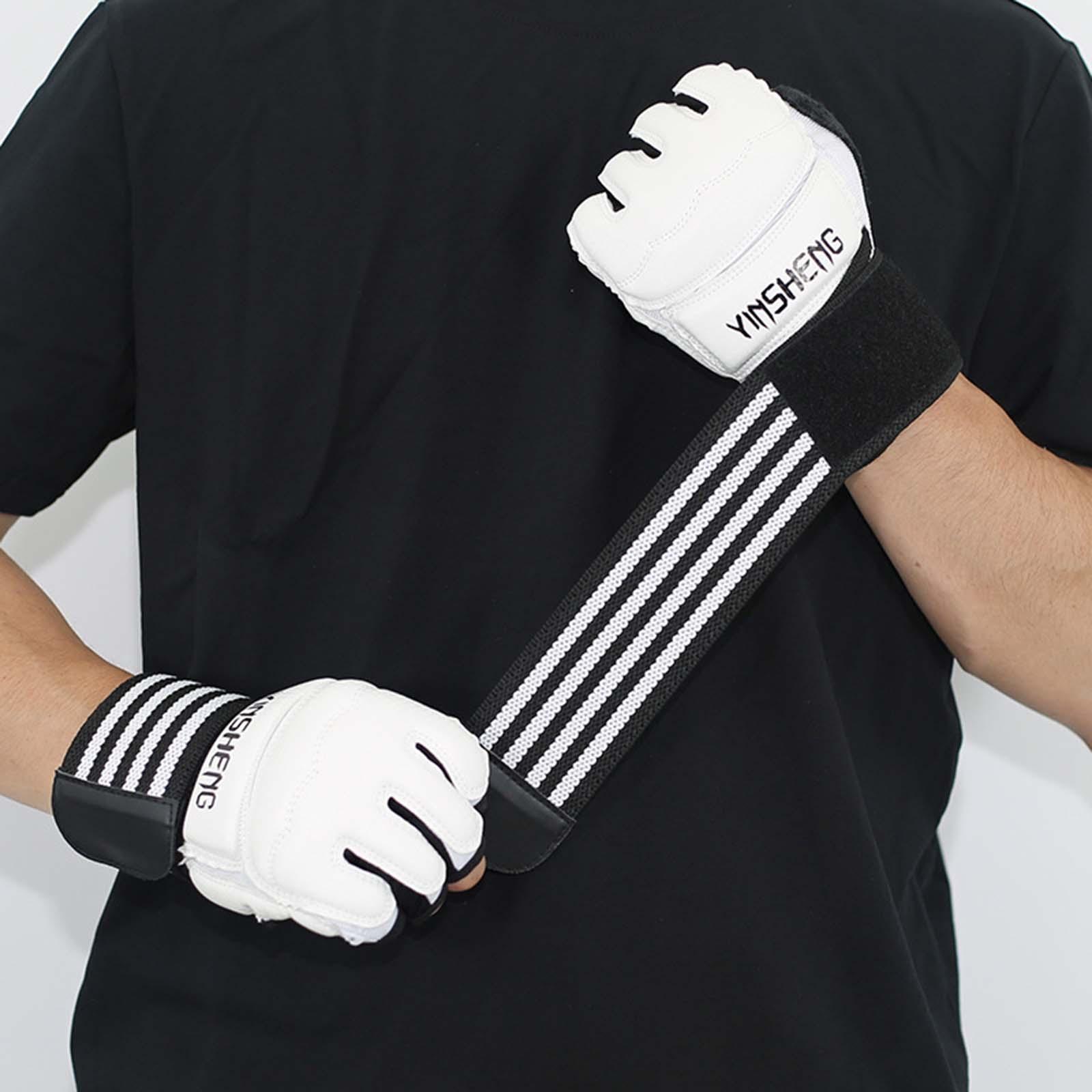 Kickboxing Gloves Half Finger Fighting Gloves for Taekwondo Punching Bag Mma XS White