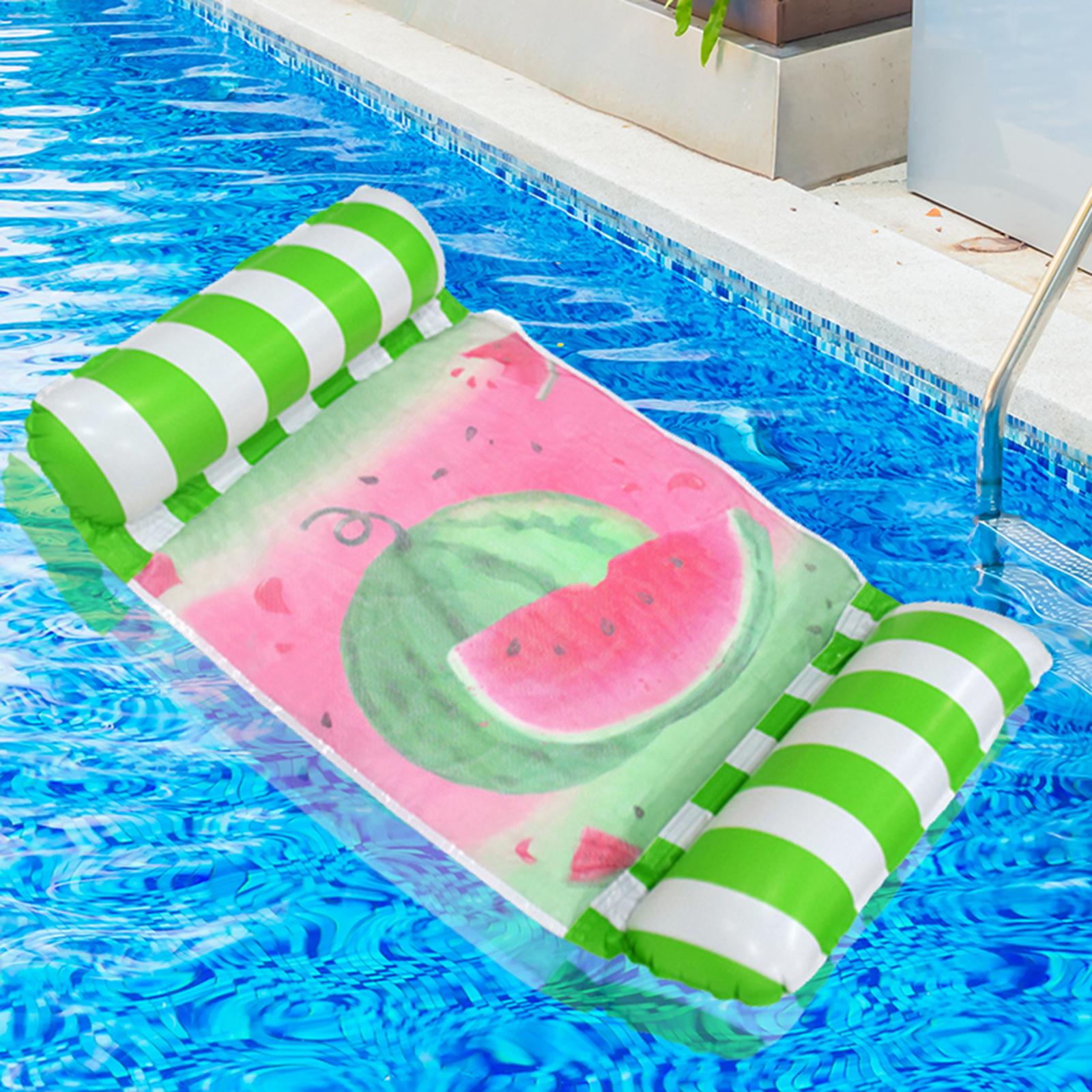 Inflatable Hammock Water Water Toy Travel Drifting Water Hammock Green Watermelon