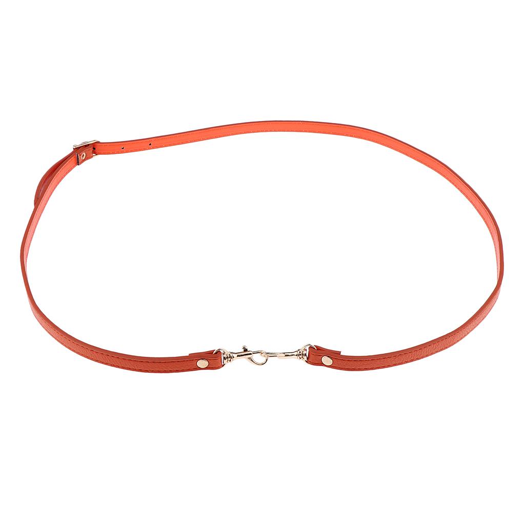 6xAdjustable Leather Shoulder Bag Strap Belt Replacement Lobster Clasps Orange