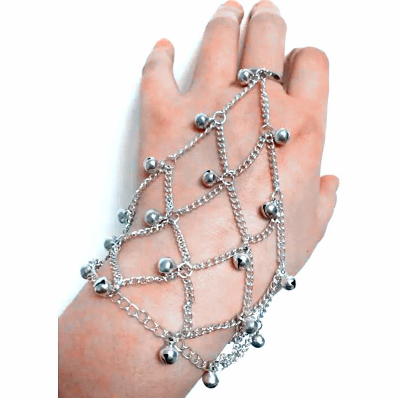 Fashion Boho Bell Multi Chain Tassel Slave Finger Ring Bracelet Hand Harness