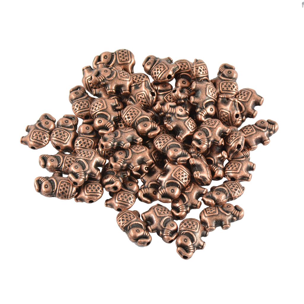 Elephant Spacer Charms Copper 50 Pieces