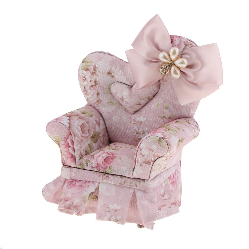 Pink dollhouse furniture sofa Chair Jewelry box collectible USA Seller 