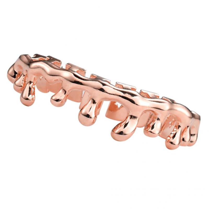 18K Golden Plated Grills 10 Teeth Bottom Grill Halloween Cosplay Rose Gold