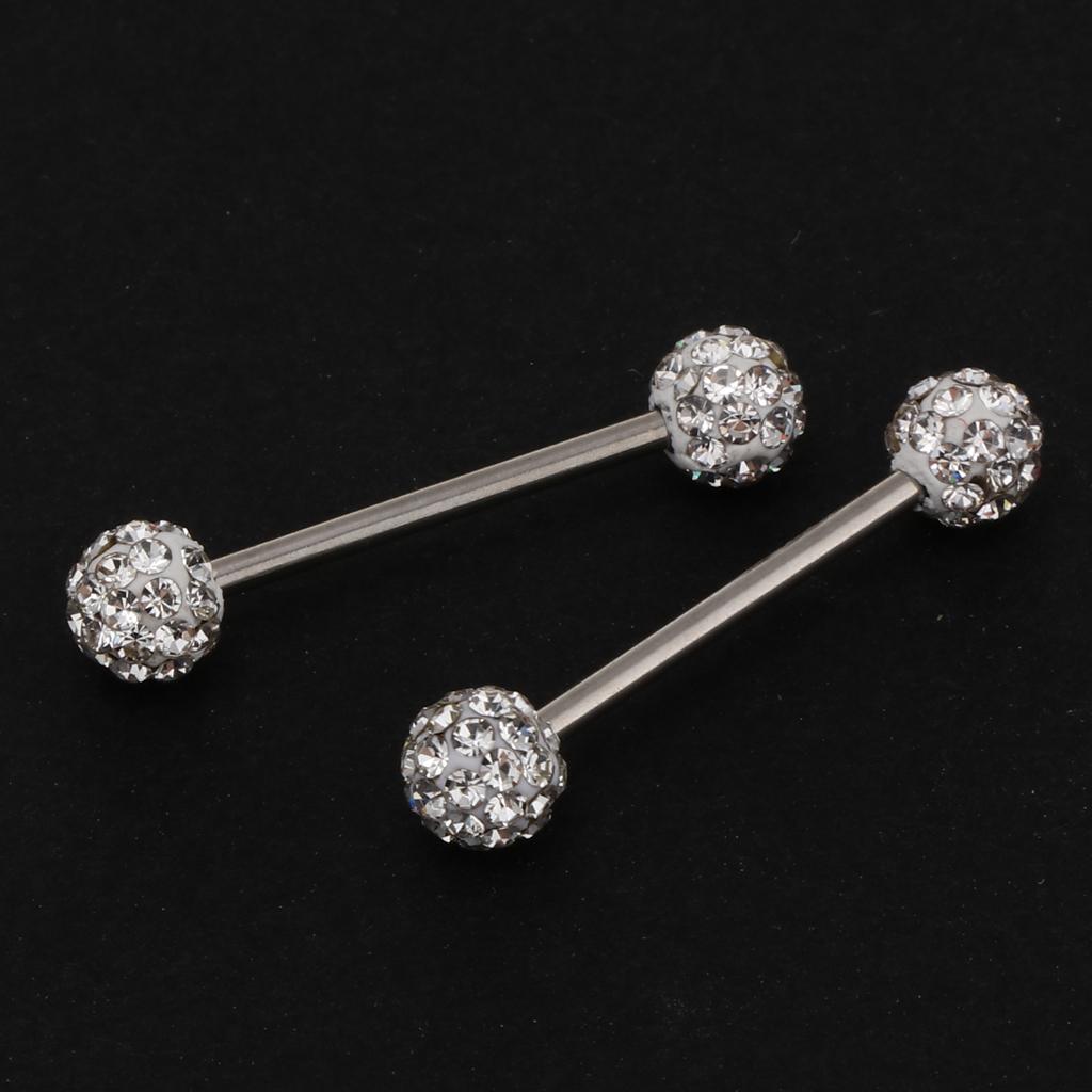 8pcs Straight Barbell Mixed Tongue Rings Body Piercing Nipple Jewelry 1.8mm 