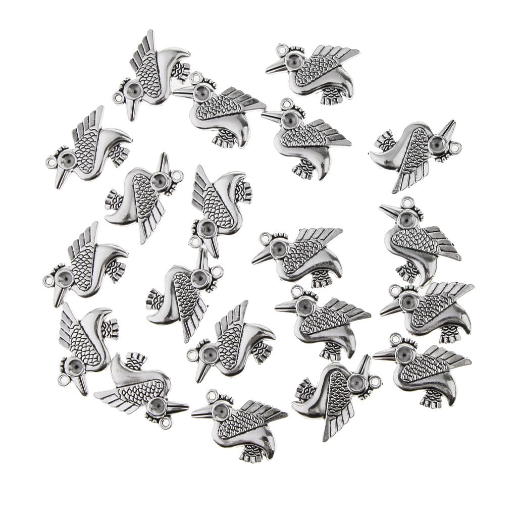 20 Pieces DIY Charms Pendant Findings Beads Jewelry Making Crafts Bird