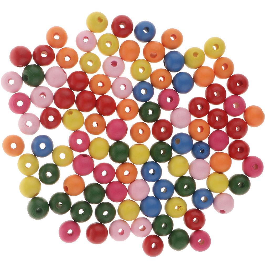 Download Mixed Color Natural Round Painted Wood Loose Beads DIY Jewelry Findings LOT | eBay
