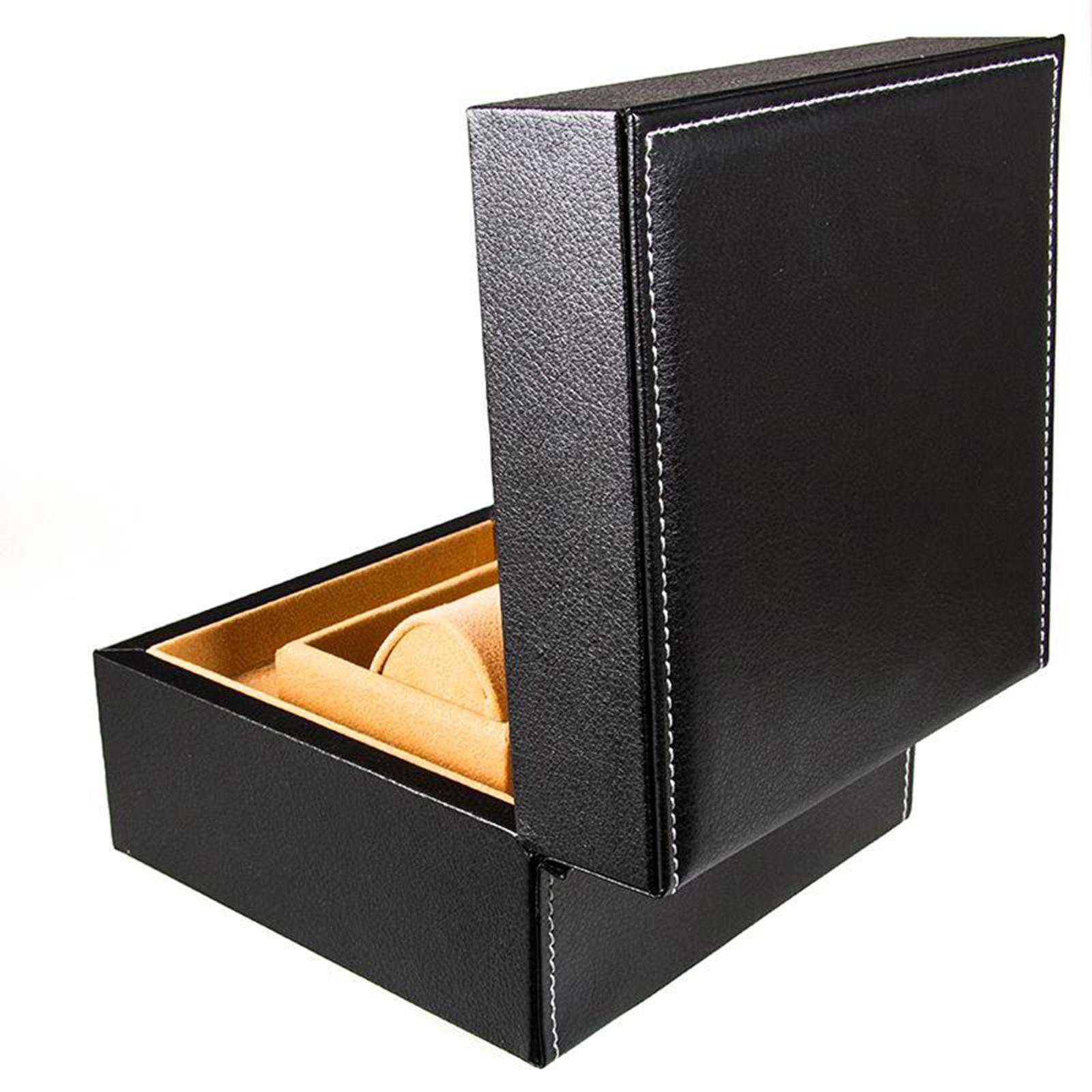 Luxury Single Single PU Leather Watch Box Organizer Jewelry Display Case