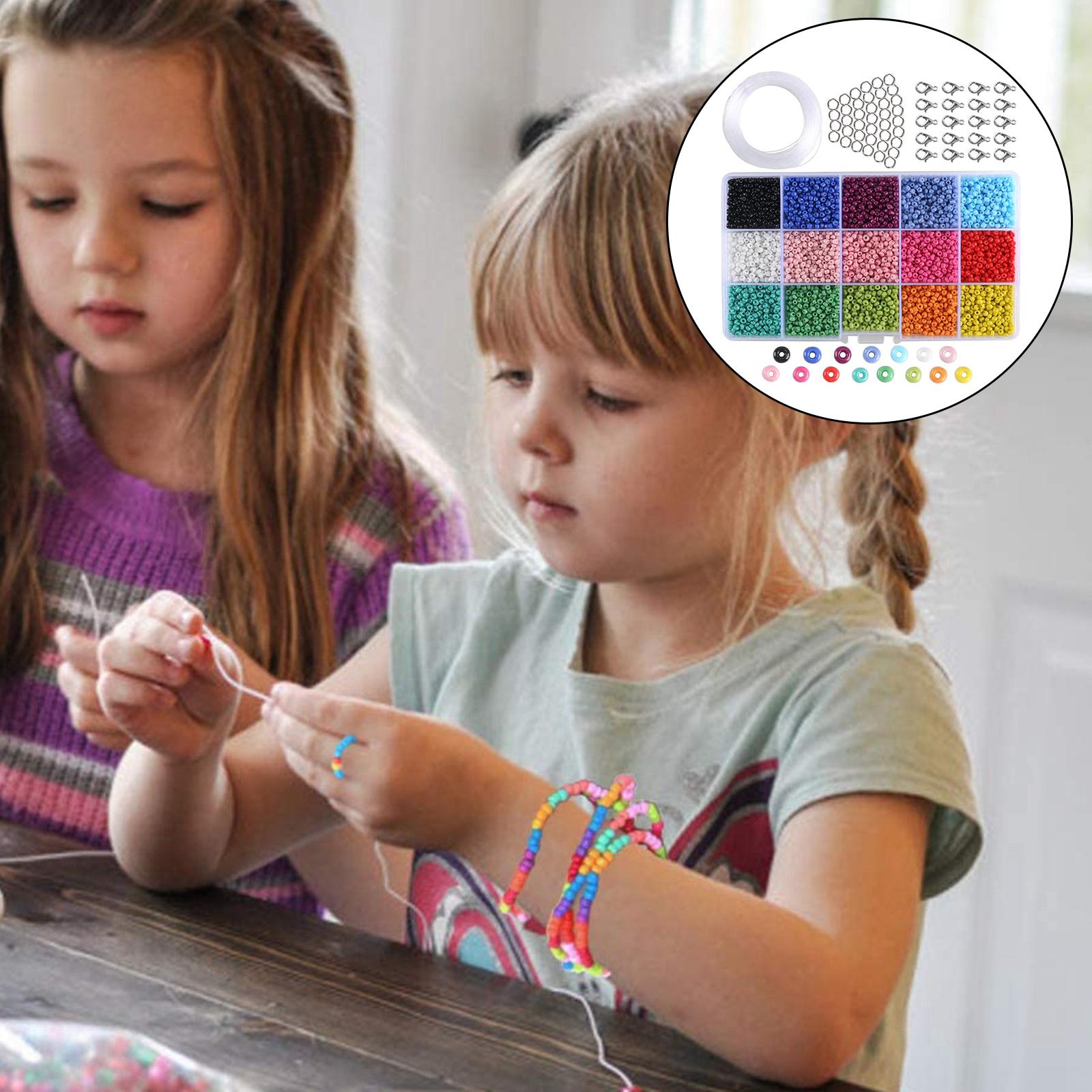 7000 Pieces Glass Seed Beads 3mm Crafting Children Kids Jewelry Making