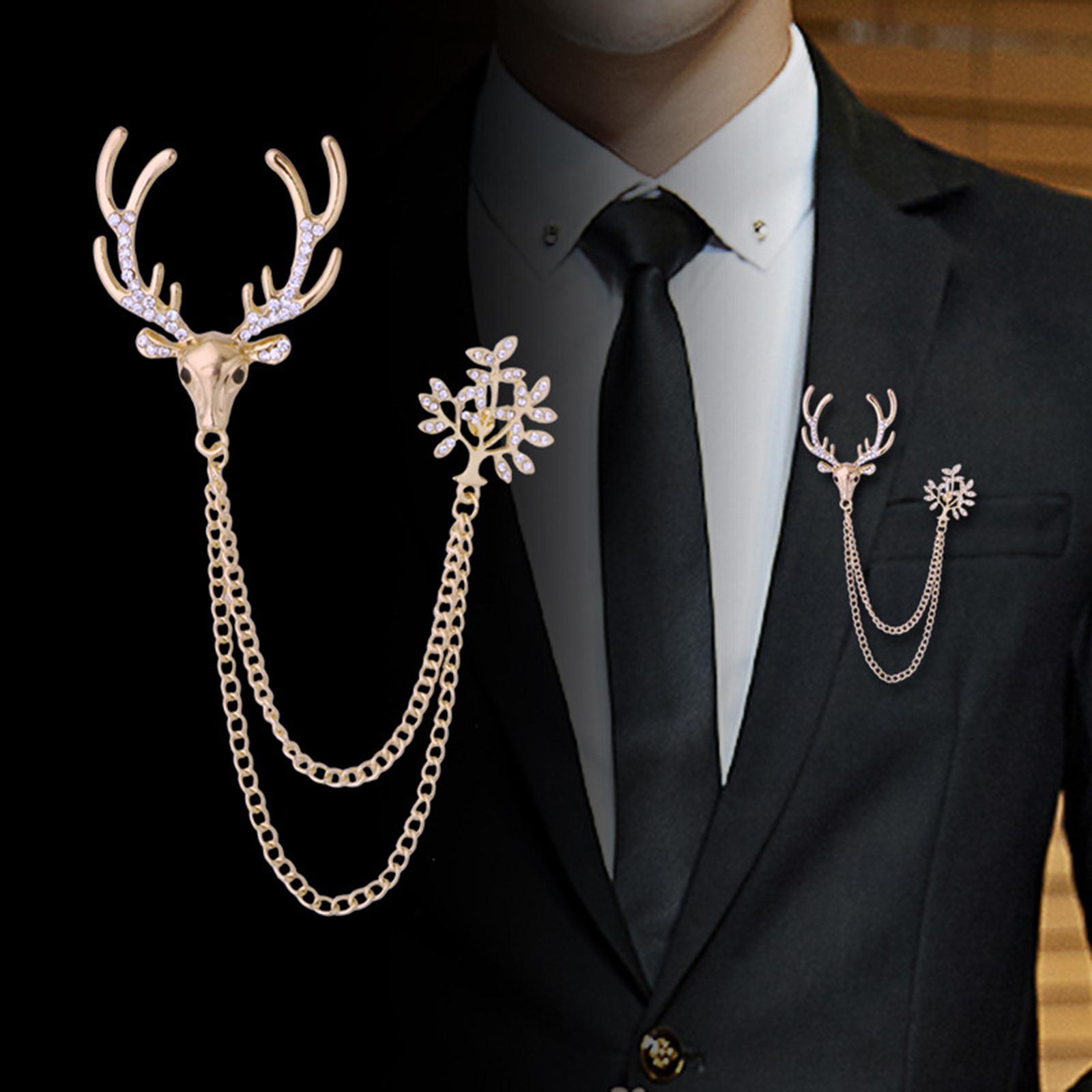 Christmas Reindeer Brooch Pin Anniversary Holiday Brooch Rhinestone Deer Pin gold