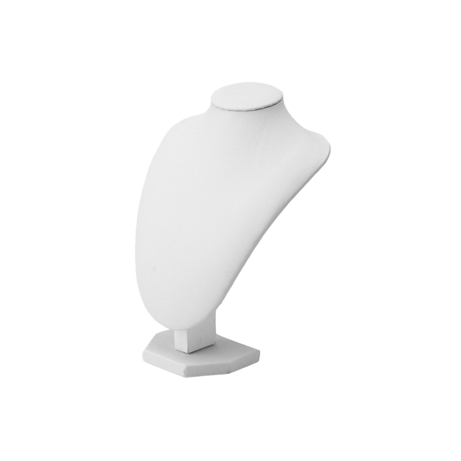 Necklace Display Stand White PU 21x15cm