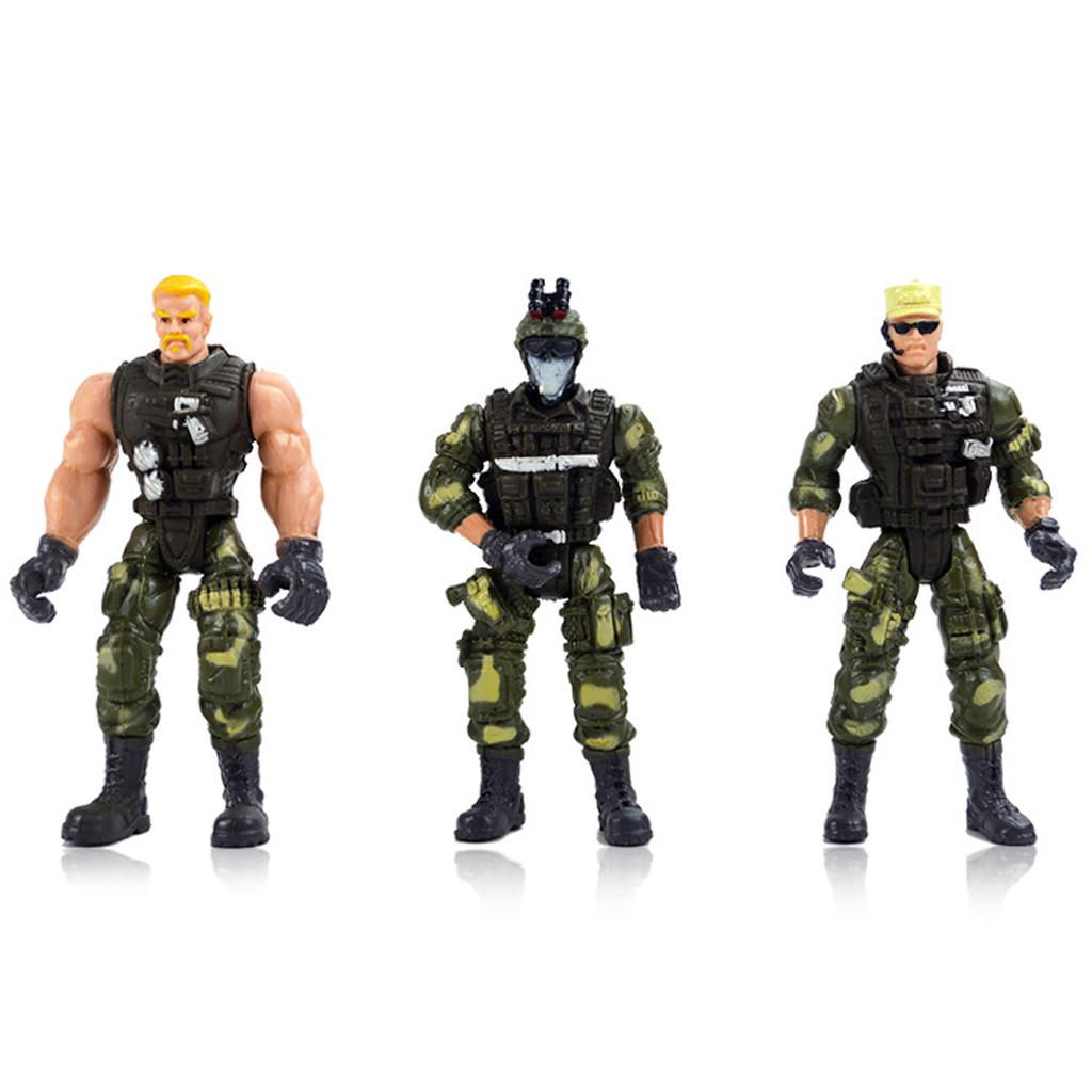 Plastic 6/12/100pcs Set Army Police Soldier DIY Combat Figures Toy Game ...