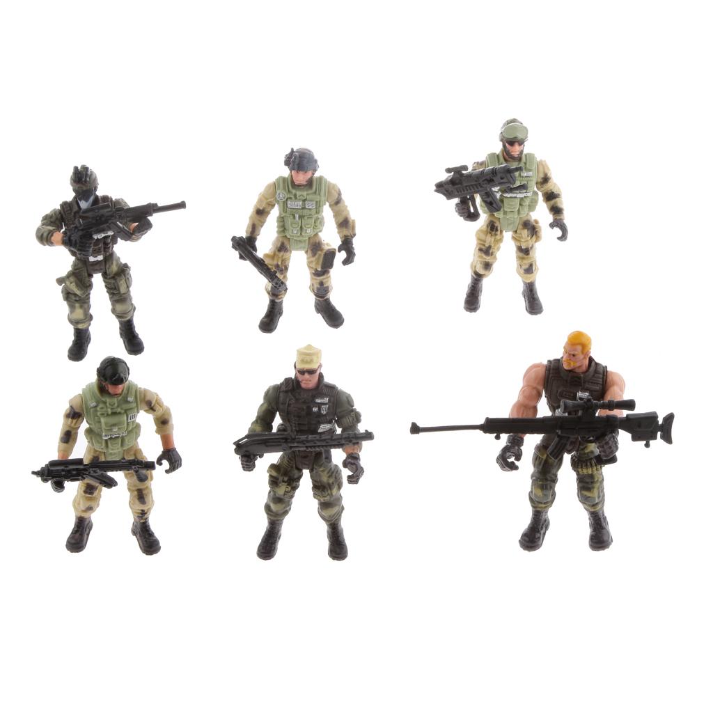 Plastic 6/12/100pcs Set Army Police Soldier DIY Combat Figures Military Toy Game 