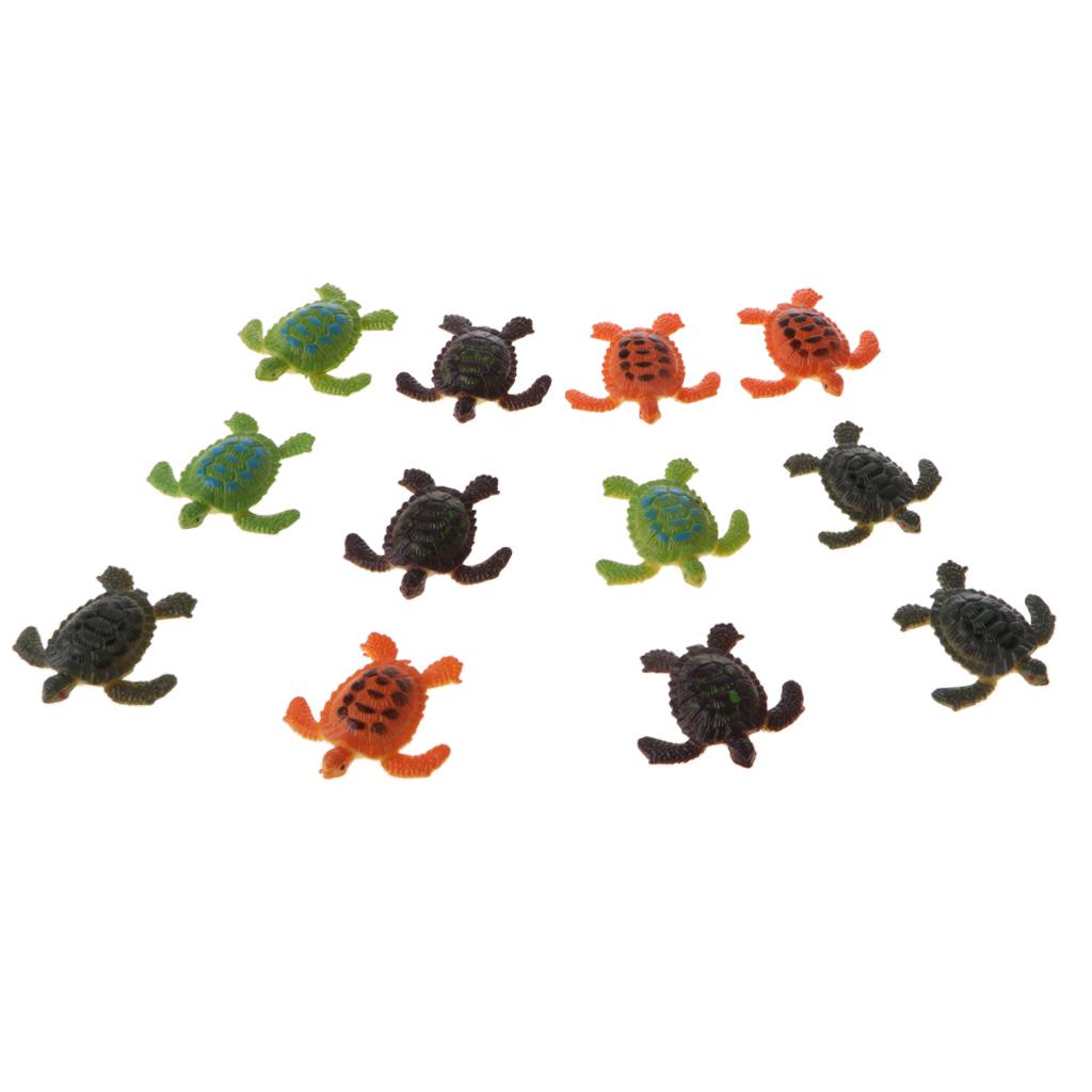 12-piece Plastic Animal Turtle Models Kids Educational Toy Party Bag Fillers