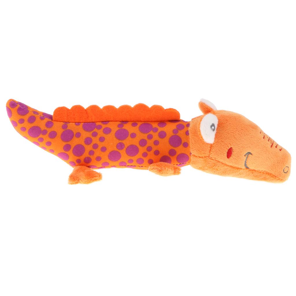 Cute Infant Plush Soft Crocodile Handbell Rattle Toy Development Orange Spot