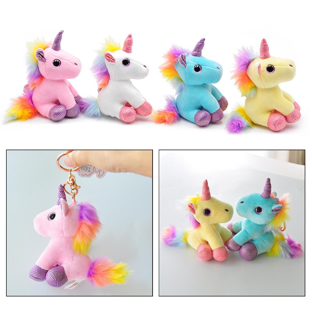  Cute  Unicorn  Plush Stuffed Keychain Keyring for Girls 