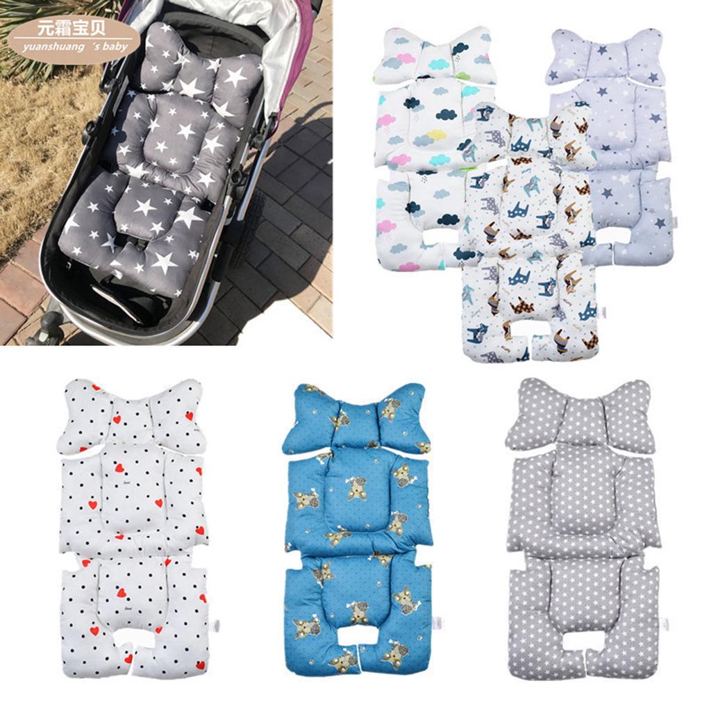Cotton Baby Pram Stroller Cushion Pad Seat Liners Travel Outdoor Khaki