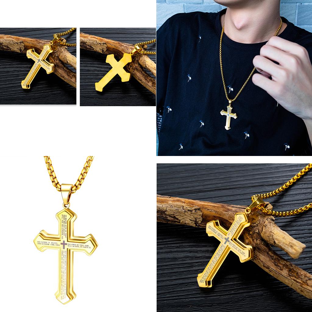 Cross Pendant Necklace Golden